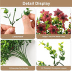 Artificial Hanging Flowers for Outdoors, 2 Pcs Fake Hanging Faux Plants Flowers Spring Summer Decor, UV Resistant Artificial Realistic Flower for Front Door Porch Planter Patio Garden(Brown)