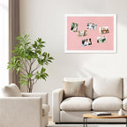 DOLLAR BOSS Bulletin Board with Linen 24'' x 18'' White Framed Cork Boards for Walls, Photo Display Pin Board, Decorative Corkboard for Office Home School Girls Dorm Decor with 10 Pushpins, Pink