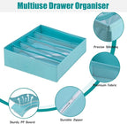 Drawer under Cabinet Clothes Organizer 5 Cell Foldable Storage Cubes Underwear Drawer Organizer Dividers Storage Boxes for Bra, Underwear（Light Green）