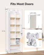 ULG Over the Door Organizer, 6-Tier Hanging Storage with Clear Windows, 19 Pockets for Closet, Pantry, Bathroom & Nursery Doors, Extra Large Storage Space with 4 Hooks