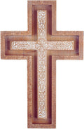 TRENDIN Wall Cross for Home Decor, Rustic Wooden Cross Wall Decor, Decorative Farmhouse Christian Religious Crucifix Art for Living Room Housewarming Gift
