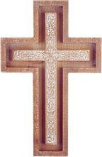 TRENDIN Wall Cross for Home Decor, Rustic Wooden Cross Wall Decor, Decorative Farmhouse Christian Religious Crucifix Art for Living Room Housewarming Gift