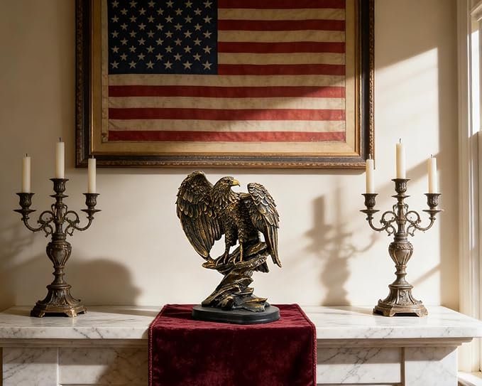 Vintage Eagle Statue for Home Office Man Table Decoration 10 inch Eagle Scout Gifts, US Citizenship Gifts, Symbol of Justice and Freedom