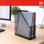 Staples TRU RED Metal Magazine File Organizer, Black - Top - Loading Desktop File Holder with Handle, Holds Up to 1000 Sheets