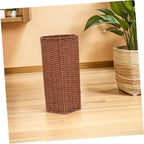 VOSAREA Indoor Umbrella Stand with Rattan Weave Design Plastic Holder for Entryway Cafes Hotels Efficient Umbrella Storage Organizer for Canes and Walking Sticks