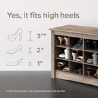 Prepac Elegant Black Shoe Storage Cabinet, Space-Saving Solution with Cubbies for 36 Pairs, 13"D x 23.5" W x 72.5" H