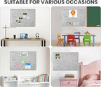 Large Bulletin Board, 72 X 48 inches Cork Board with 30 Pushpin, 6' x 4' Felt Cork Board Notice Pin Board, Self-Adhesive Vision Board Mood Board Foldable Photo Board for Wall - Silver Gray
