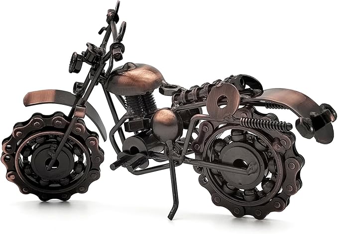 Tipmant Antique Vintage Motorcycle Model Retro Iron Metal Bicycle Vehicle Office Home Décor Room Desk Decoration Ornaments Handmade Handcrafts Collections