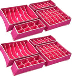 Dresser Drawer Organizer 8 Pack Clothes Underwear Sock Storage Magenta Drawer Dividers Grey Foldable Closet Organizer Storage Box Dresser Drawer Organizers