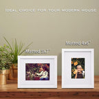 Egofine 8x10 Picture Frames Set of 4, Made of Solid Wood Covered by Plexiglass 4x6 and 5x7 with Mat or 8x10 without Mat, for Table Top Display and Wall Mounting Photo Frame White