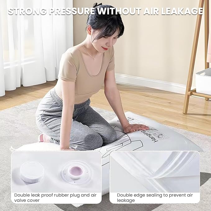 10 Pcs Hanging Vacuum Storage Bags,Vacuum Seal Bags for Clothing,Space Saver Garment Bag with Hanger (5 Long, 5 Short) Clothes Protector Closet Organizer for Clothing, Suits,Jackets,57/43 x27 in