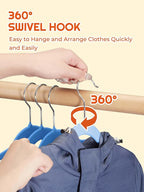HOUSE DAY 14 Inch Kids Velvet Hangers 50 Pack, Durable Big Kids Hanger for Youth, Non Slip Kid Felt Hangers, Cute Childrens Hanger for Closet, Blue