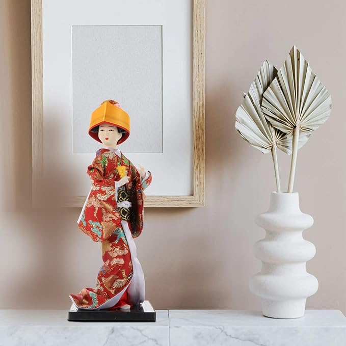 NOLITOY 1pc Kimono Doll Asian Japanese Dolls Car for Women Antique Geisha Statue Collectible Dolls Geisha Collectible Figurine Kabuki Doll Model Woman Wood Nationality Doll House