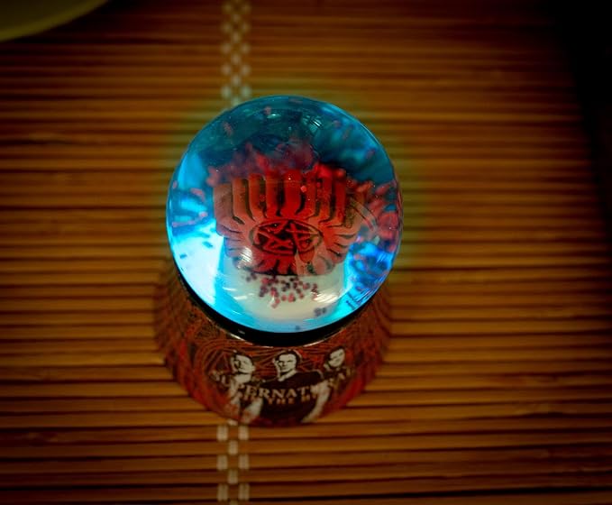 Supernatural Join The Hunt Anti-Possession Symbol Light-Up Mini Adult Snow Globe with Glitter Display | 2.75 Inches Tall