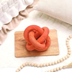Yalikop 3 Link Wood Knot Decor Rustic Home Décor Accents Hand Carved Coffee Table Decoration, Boho Chain Link Decoration, Modern Shelf, Rustic Objects for Home Living Room Bedroom(Orange)