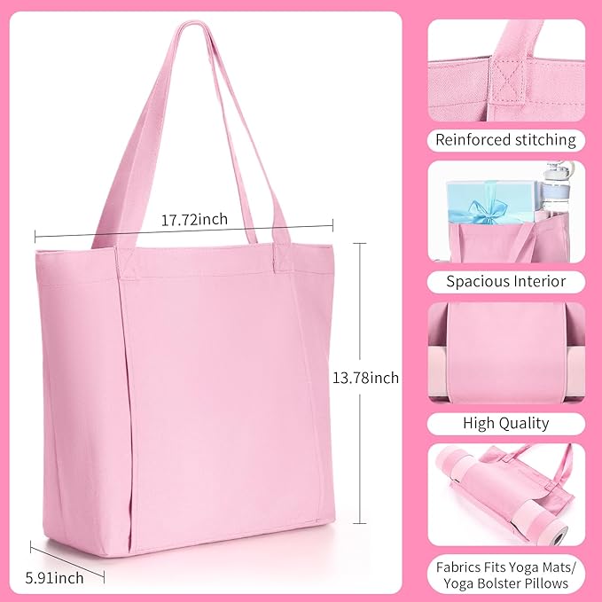 Yoga Bag Set for Women Including Yoga Mat Tote Bag, Booty Resistance Bands, Non Slip Sports Socks Silicone Ties for Pilates Travel Workout Office Home Gym