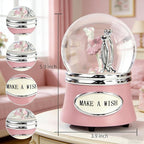 Ballerina Snow Globes Christmas Music Box, Rotating Ballet Dance Musical Snowglobe for Girls, 100MM Water Globe Plays Fur Elise Melody, Gifts for Women Dancers Friends