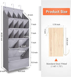 FENTEC 1 Pack Over-the-Door-Shoe-Organizers, Hanging Organizers with Large Pocket Shoe Holder Hanging Shoe Rack for Closet Shoe Organizer for Wall, Over Door Organizer with 15 Pockets Gray