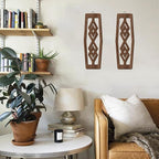 CAKIROTS 2 Pcs Mid Century Modern Wall Art Wood Wall Decor Modern Geometric Panels for Interior Wall Decor Panel Wall Art for Home Living Room (Dark Brown)