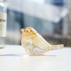 H&D HYALINE & DORA Blown Glass Birds Collectible Figurines Crystal Birds Gifts for Women Glass Figurines for Animal Lovers for Table Centerpiece Home Decor(Champagne)