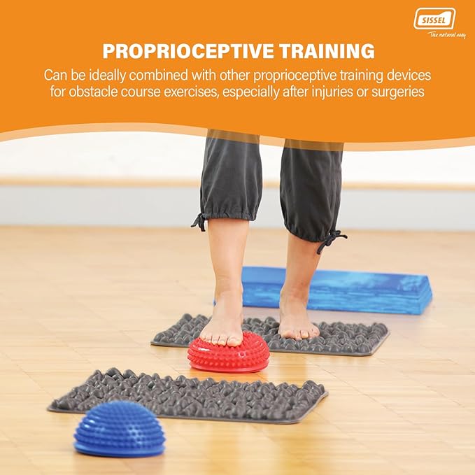SISSEL Spiky Dome Set of 2 | Balance & Coordination Training Device | 100% Phthalate-Free PVC | Colors: Blue & Red | Foot Massage & Fitness | Supports up to 176 lbs | Ideal for Home Gym & Therapy