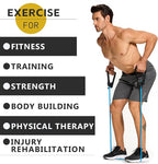 Professional Resistance Bands. Latex-Free, Work Out Bands, Stretch Bands for Working Out Women or Men, Exercise Bands Set for Physical Therapy (with Handle)