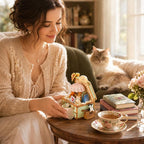 Cat Music Box for Girls, Cute Wind-Up Musical Keepsake Gift, for Daughter, Wife, Girlfriend, Sister, Granddaughter, Birthday Christmas Friendship Gift, Plays Castle in the Sky