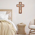 OKSQW Wall Wooden Cross Christians Cross Spiritual Religious Gifts With Hook on Hanging Wall Or Table With Blessed For Church Home Room Decoration For Christmas (Resin Small)