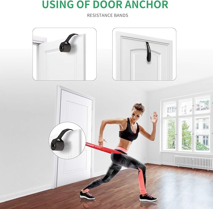 Resistance Bands, Pull Up Bands, Workout Bands for Exercise, Thick Heavy Resistance Band Set with Door Anchor, Elastic Bands for Body Stretching, Training at Home/Gym for Men & Women