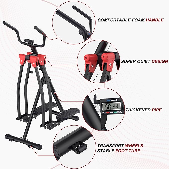 Air Walk Elliptical Glider Machine,Ellipse Home Cross-Training Arm/Leg Cardio Workout Machine for Senior & Adult,Side Sway Action 360 Motion Full-Body Exerciser for Home Gym