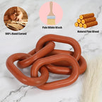 HMASYO Brown Wood Chain Link Decor, 5-Link Wooden Decorative Chain Home Decor Accents, Coffee Table Decor, Shelf Decor Aesthetic, Modern Bookshelf Table Decorative Objects for Living Room