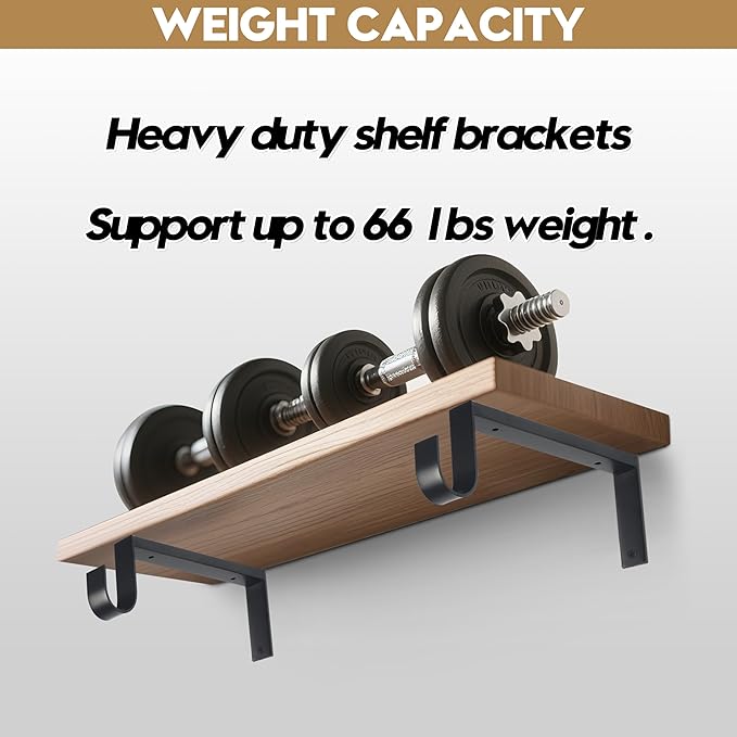 AddGrace Heavy Duty Closet Rod and Shelf Brackets 6 Inch Wall Mounted Closet Rod Bracket with Pole Holder Shelving Support with Screws for Laundry (2 Pack)