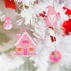 Pink Christmas Ornaments for Tree Decorations–12pcs PVC Pastel Pink Ornaments for Christmas Tree Decor