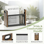 Magazine Rack & Holder, Mesh Magazine Rack Floor, Multi-Purpose Storage Organizer for Magazines, Books, Newspapers, Mail, Tablets | Magazines Storage Basket for Home, Office, Bathroom, Vintage Brown