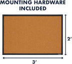 Quartet Cork Bulletin Board, Framed Corkboard, 2' x 3', Black Frame, Message Board, Vision Board (MWDB2436-BK)