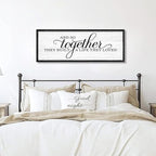 Rutiyoka Farmhouse Wall Decor: 'and so Together They Built a Life They Loved' Sign, 41.3''15'' Framed Wood Wall Art for Bedroom Couples Room Decor (Black Frame)