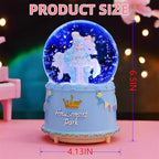 Unicorn Snow Globes for Girl,6.5IN Blue Music Snowglobes with LED Lights and Automatic Snowfall,Home Decor Glass Ball for Kids Bedroom Birthday for 5-18 Year Old Girl(6.5x4.1IN