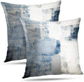 Grey Blue Abstract Art Artwork Pillow Cover, Gallery Modern Decorative Throw Pillows Cushion Cover for Bedroom Sofa Living Room 16 x 16 Inch Set of 2