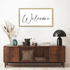 Positive Saying Wood Sign with Scripture Verses Welcome Chic Style 12x22in Beige Frame Wooden Plaque for Cottage Washroom Cafe Bar Garden Yard Farmhouse Porch Wall Decor Birthday Housewarming Gift