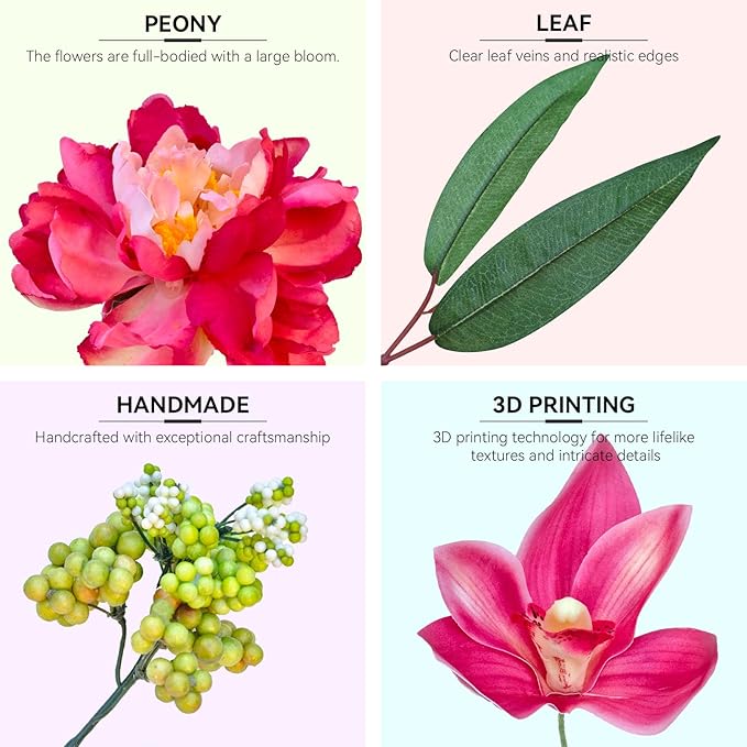 Spring Wreaths for Front Door 24 Inch with Hello Sign,Artificial Summer Wreath with Pink Peony and Orchid,Indoor and Outdoor Wreath for Farmhouse Wall Home Porch Decor