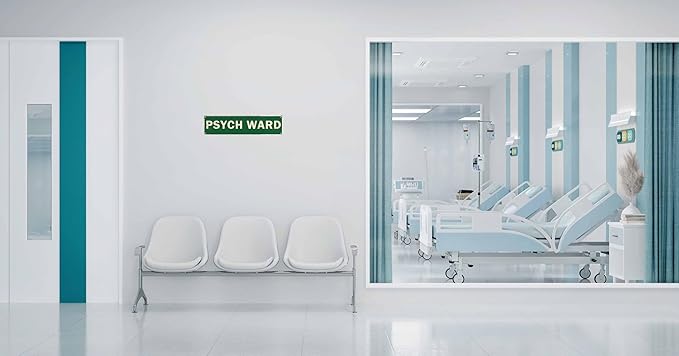 Vintage Style Metal Sign for Psych Ward 4x16 in Funny & Quirky Decor for Home Yard Garage Porch & Farmhouse