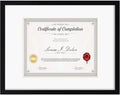 Rempry 12x16 Picture Frame, Display 8.5x11 Certificate Document Award with Mat or 12x16 Without Mat, Wall Hanging or Tabletop Photo Frame, Black, 1 Pack