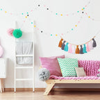 Syhood 3 Pcs Boho Tassel Garland Wall Hanging Decor 1 Boho Tassel Garland with Wood Beads and 2 Western Colorful Pom Pom Ball for Classroom Party Wedding Baby Shower Home Decorations(Simple Colors)