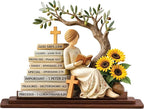 KATINAT Christian Gifts for Women, Bible Verse Desk Decor, God Says I Am Decorative Sign, Inspirational Religious Tabletop Plaque for Office Desk, Home, Prayer Room, Mother’s Day for Her
