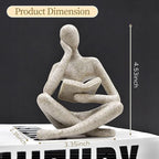 UTTCMK Bookshelf Decor Thinker Statue - Abstract Art Reading Thinker Sculpture Figurine Aesthetic, Modern Home Decoration for Living Room Office Shelves Coffee Table Desk Decor(White)