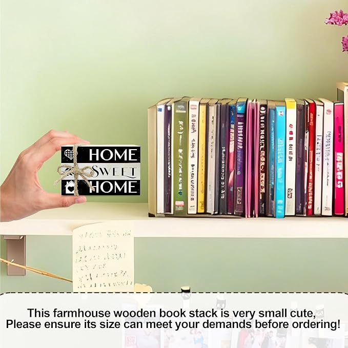 Mini Decorative Books For Home Decor, Small Wood Book Stack For Table Decor, Home Decor Book For Living Room Mantel, Farmhouse Stacked Books Decorative（L42）