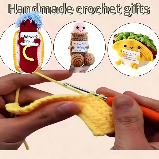 Weird Stuff Gift Things Emotional Supports Nuggets Pickle Crochet Weird Stuff Gifts Things Plush Positive Dolls for Men Women Friend Husband Boyfriend(FunnyGagGifts)