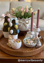 Mud Pie Led Bunny Taper Holder; Large 6" x 4 1/2"