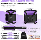 Ankle Resistance Bands with Cuffs for Women & Men - 3-Level Adjustable Leg & Glute Workout Equipment, Portable Home Gym Exercise Bands for Kickbacks, Hip Thrusts, Yoga, Strength Training