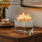 CONNOO 6 Pack Square Glass Vase 5" x 5" x 5", Clear Bulk Flower Vases for Centerpieces, Square Glass Cube Vase Floating Candle Holders for Wedding Party Home Decor